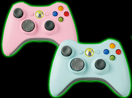 controllers for xbox. Pink and Blue Colored Xbox 360