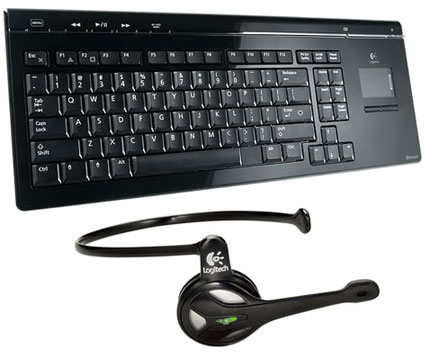 Logitech Cordless MediaBoard Pro Bluetooth Keyboard and Cordless Vantage Headset for PS3