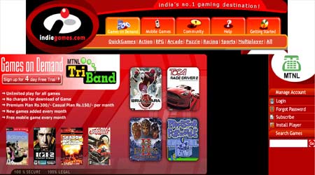 MTNL, Indiagames Games On Demand