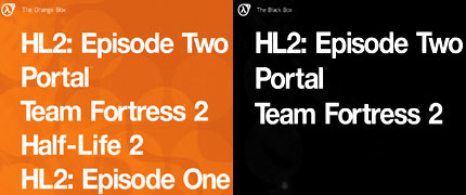 Black Box and Orange Box by Valve and EA