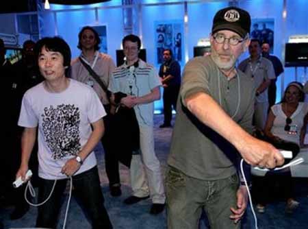 Spielberg and Miyamoto Playing Tennis