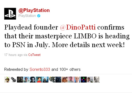 Limbo PlayStation Twitter feed