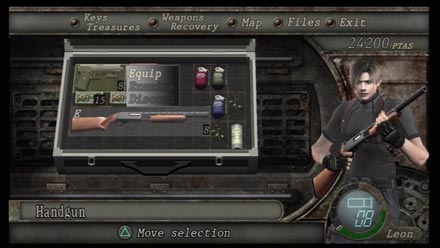 Weapons Screen In Resident Evil 4 HD